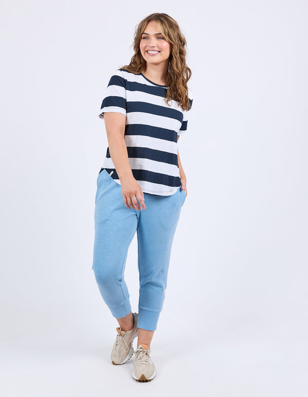Spritz Stripe S/S Tee - Navy & White Stripe