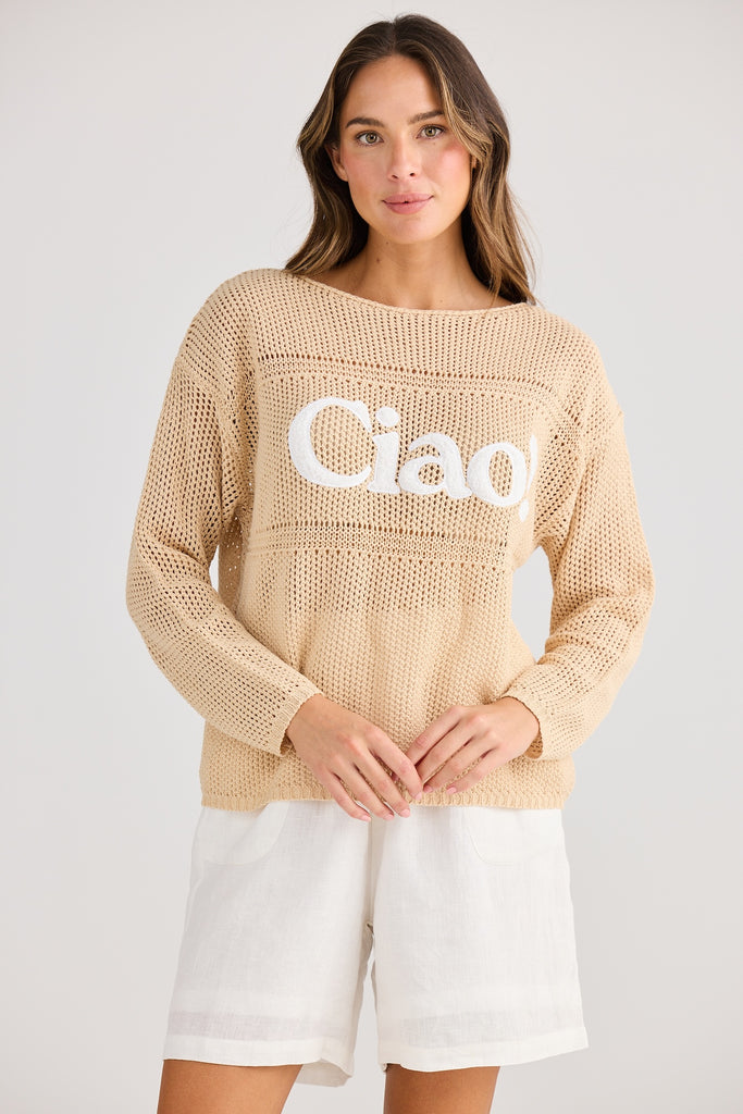 Ciao Knit - Neutral With White