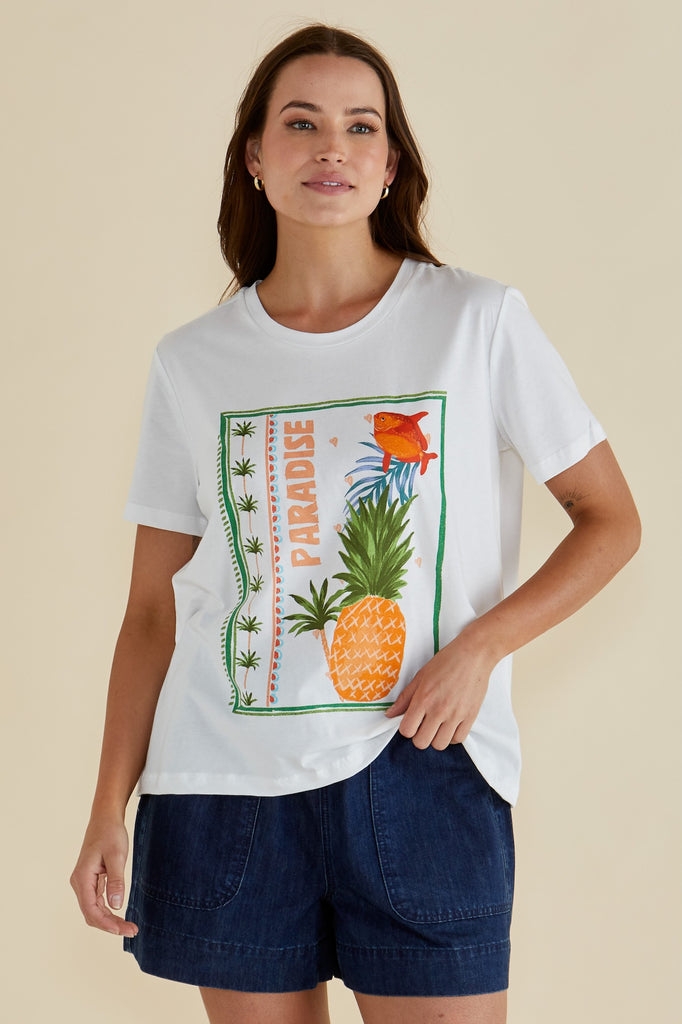 Ellia Crew Tee - Paradise Beach