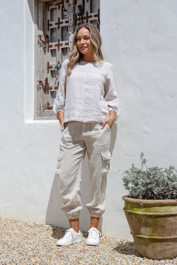 Espressivo Linen Pants - Sand