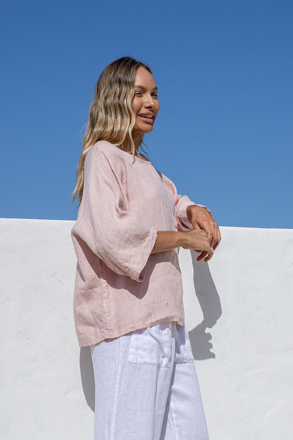 Gemma Linen Top One Size -