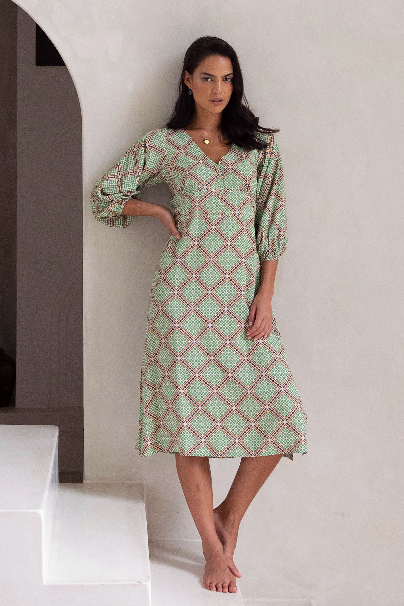 Marrakesh Midi Dress - Marra Print