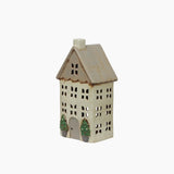 Christmas Tea Light House Stone With Pots Medium