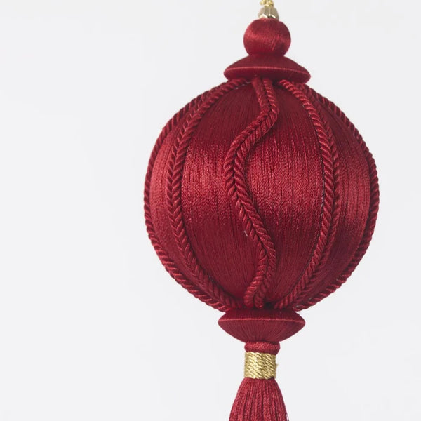 Silk Tassel Bauble Decoration - Red