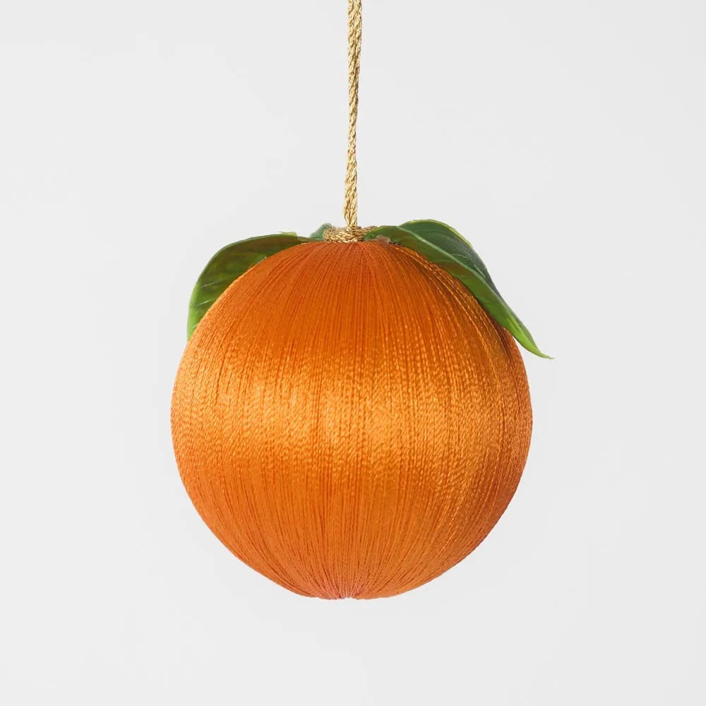 Silk Fruit Bauble - Orange
