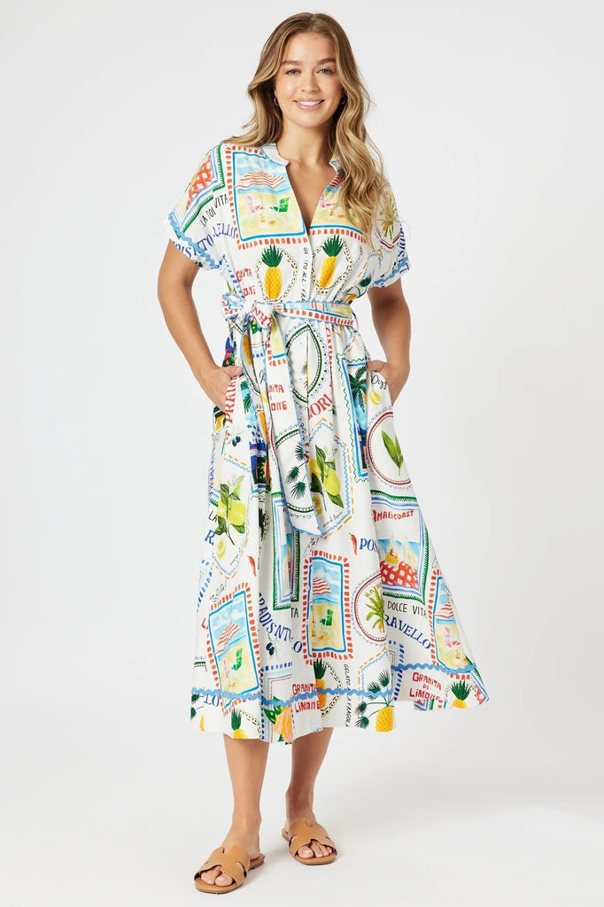 Amalfi Dress - Blue/Multi