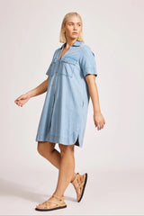 Melenia Denim Shirt Dress - Denim