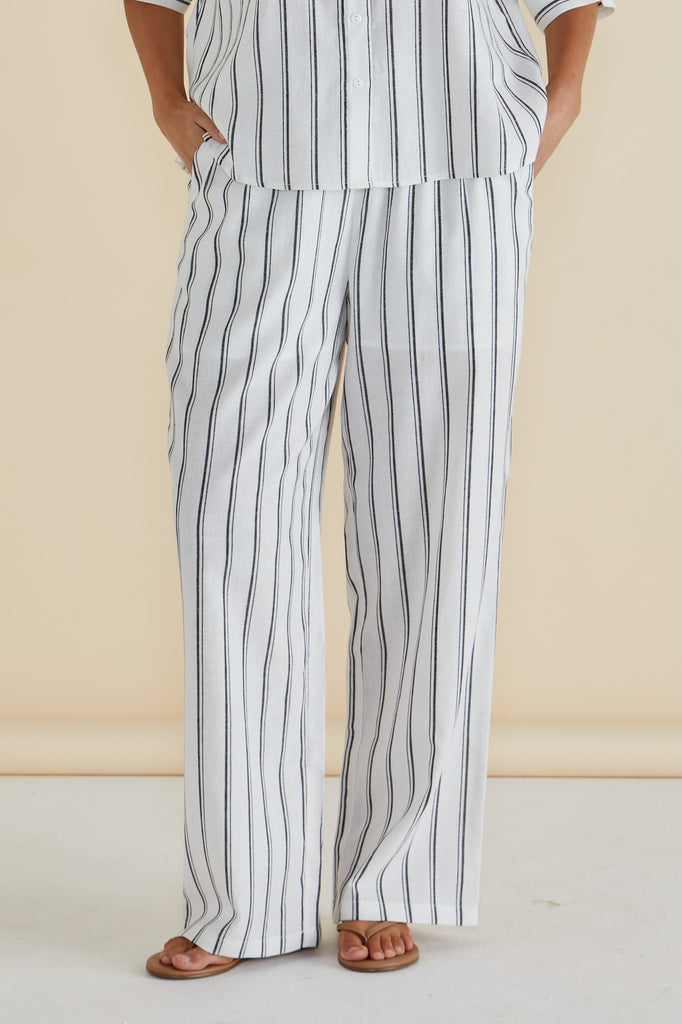 Zaza Relax Pant - Black/White Stripe
