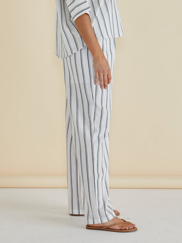 Zaza Relax Pant - Black/White Stripe