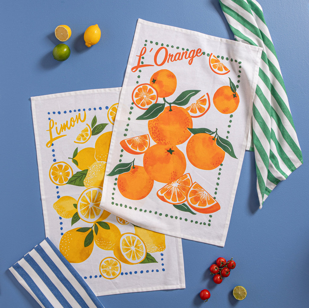 Capri Lemon & Orange 2pk Kitchen Towel