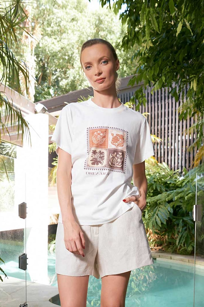 Leni Botanical Tee - Cocoa