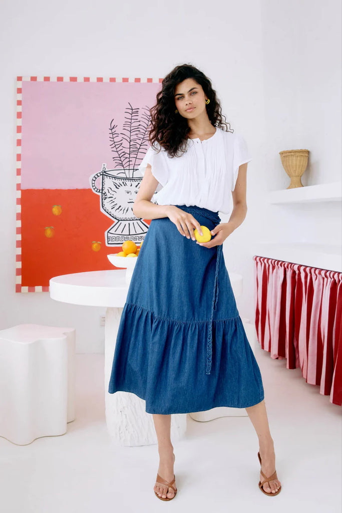 Melenia Denim Skirt - Indigo