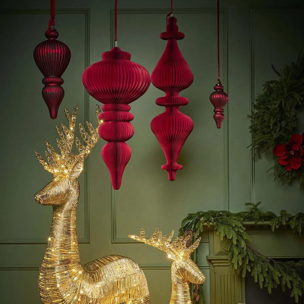 Giant Paper Spire Finial Decoration - Red