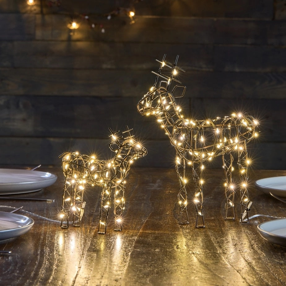 Table Light Wire Reindeer - Gold