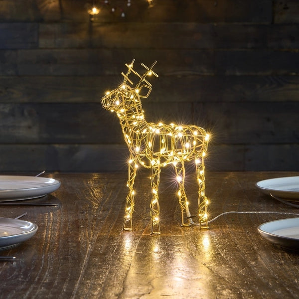 Table Light Wire Reindeer - Gold