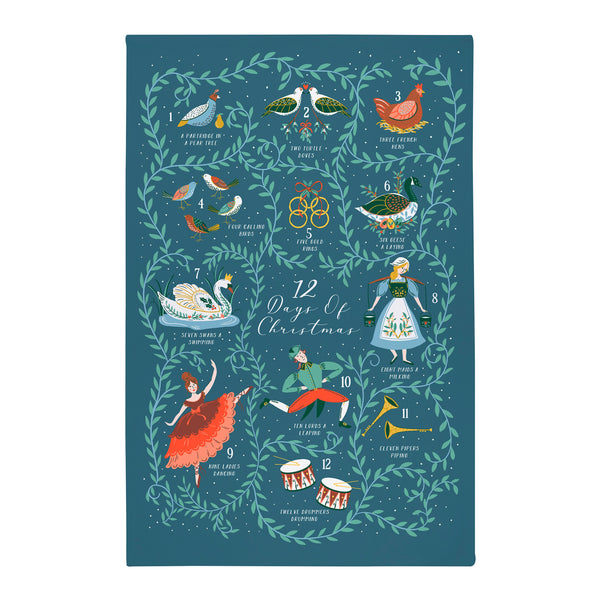 Tea Towel - 12 Days of Christmas