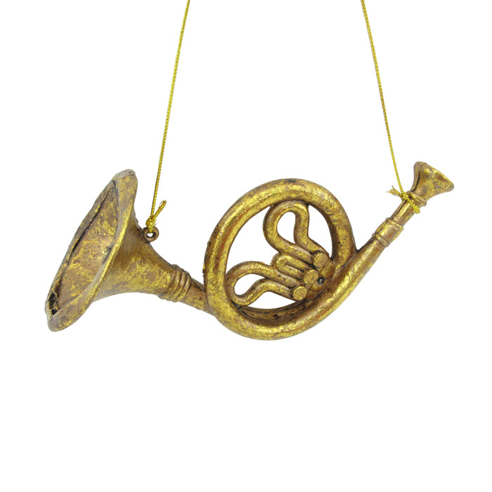 Ornament French Horn - Gold