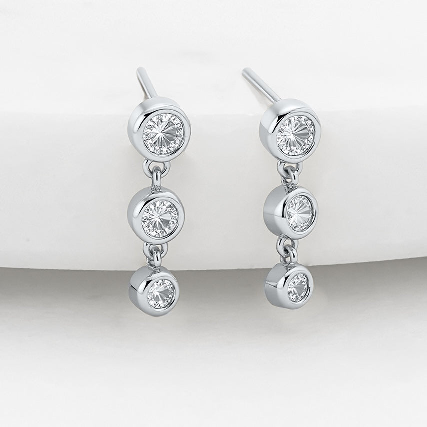 Abby Earring - Silver/Clear