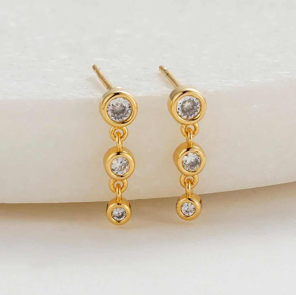 Abby Earring - Gold/Clear
