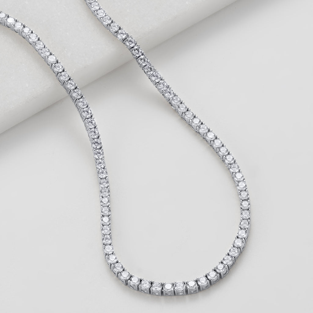 Dani Tennis Necklace - Silver
