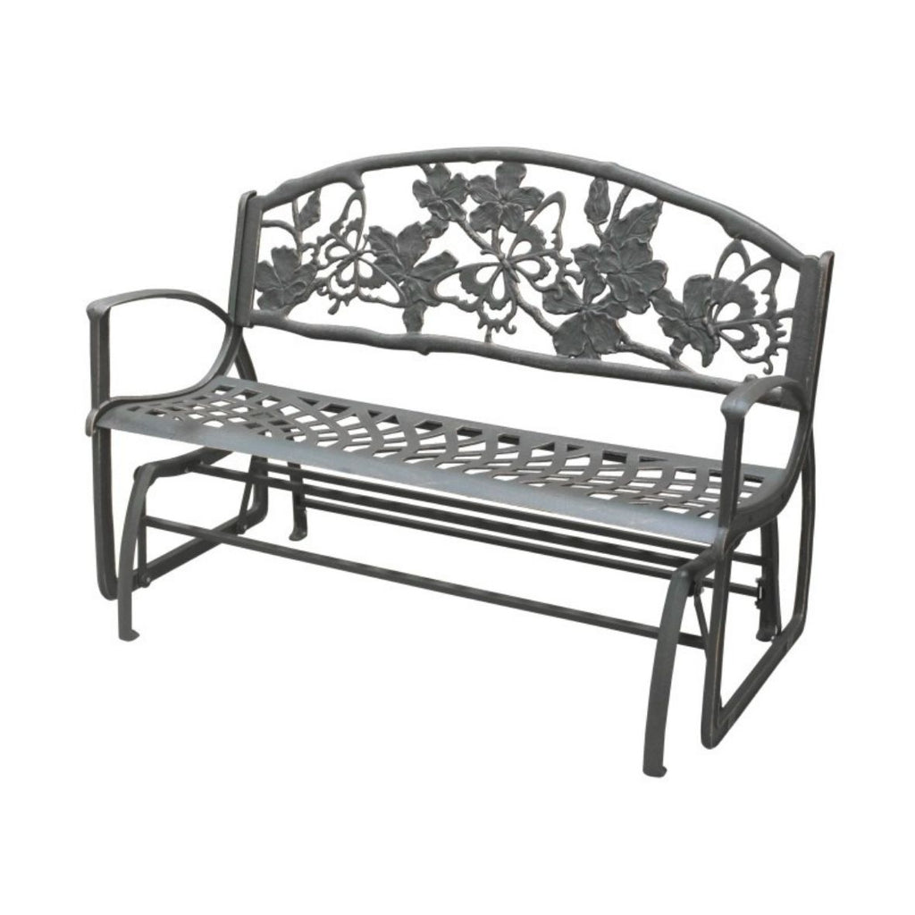 Cast Iron Glider Bench - Butterfly