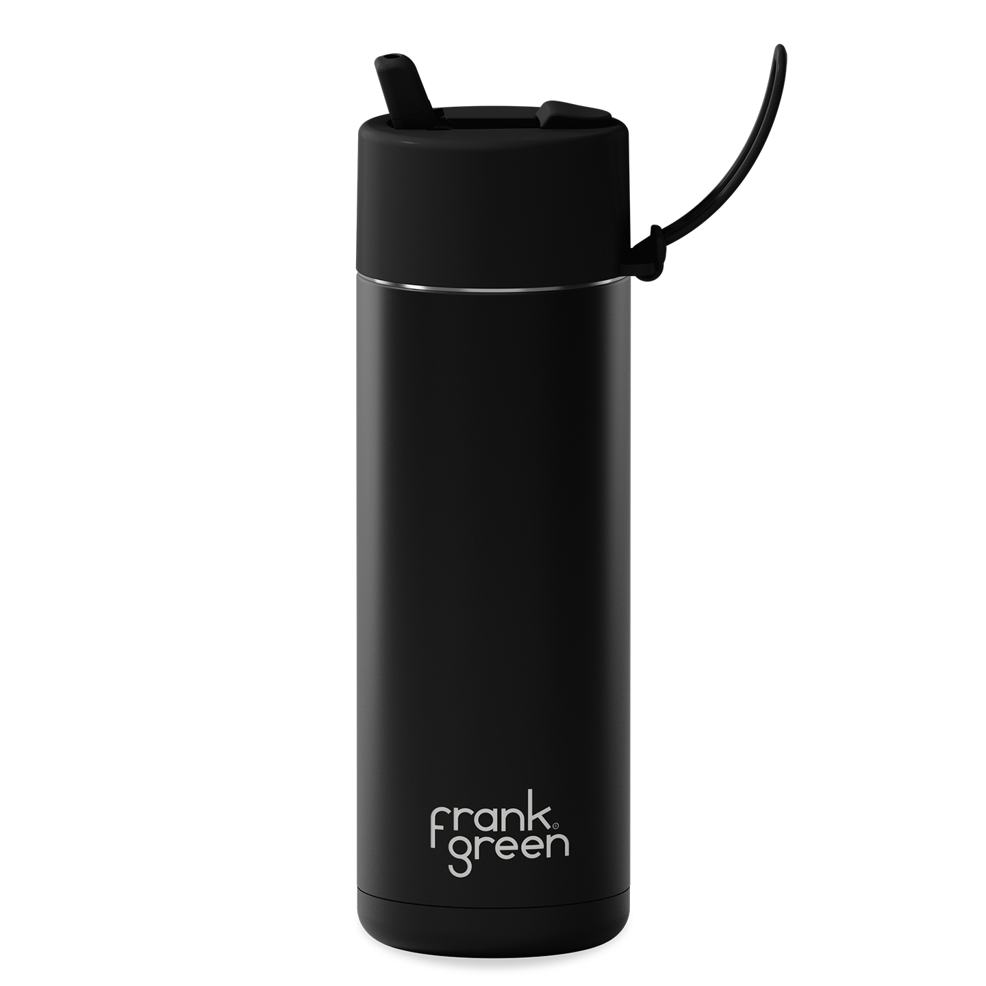 Ceramic Reusable Bottle + Flip Straw Lid 20oz - Midnight