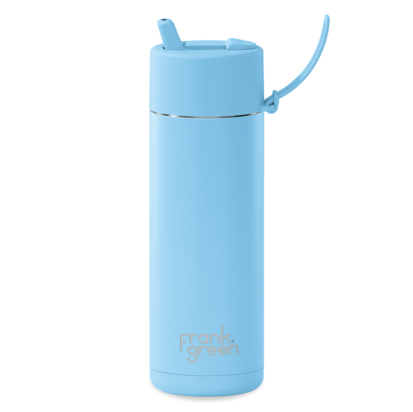 Ceramic Reusable Bottle + Flip Straw Lid 20oz - Sky Blue
