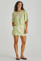 Emmett Scallop Skirt - Green Shell Patchwork