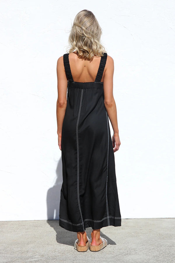 Stitched Up Maxi Dress - Black