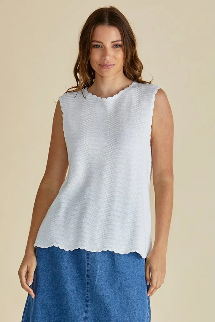 Aviva Tank - White Stripe