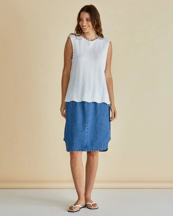 Aviva Tank - White Stripe