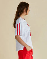 Relax Boxy Tee - White Cherry Print