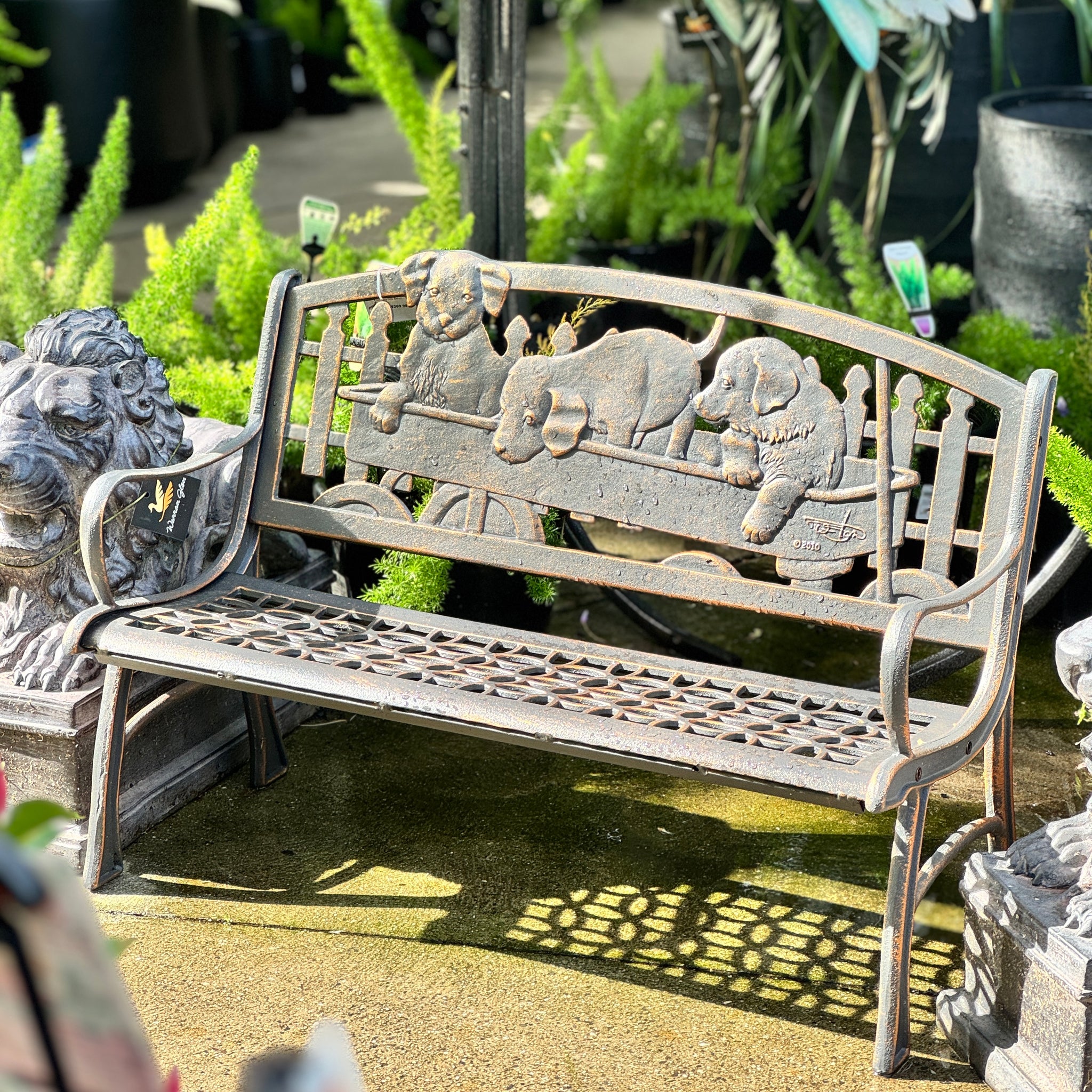 Cast Iron Kids Bench - Puppy
