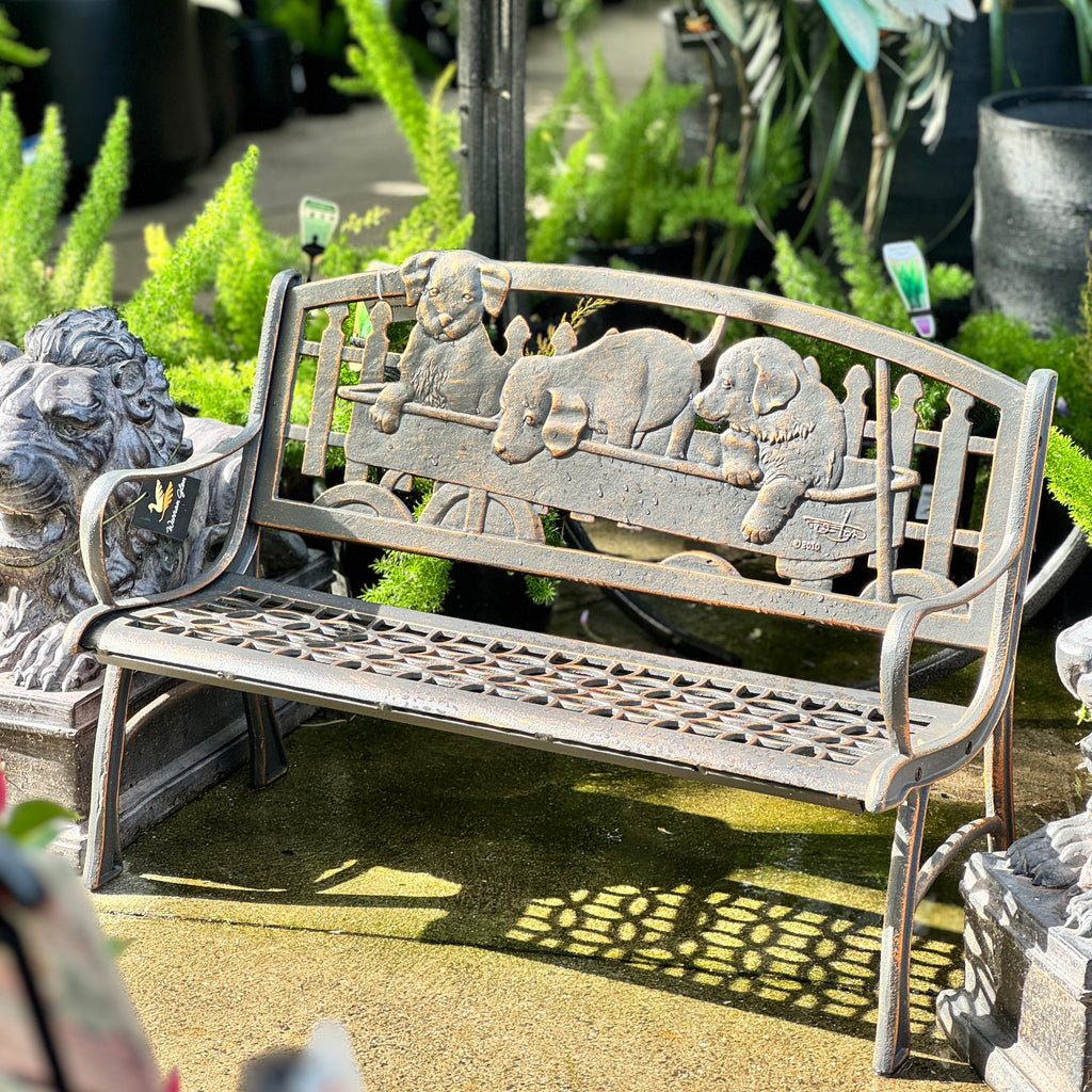 Cast Iron Kids Bench - Puppy