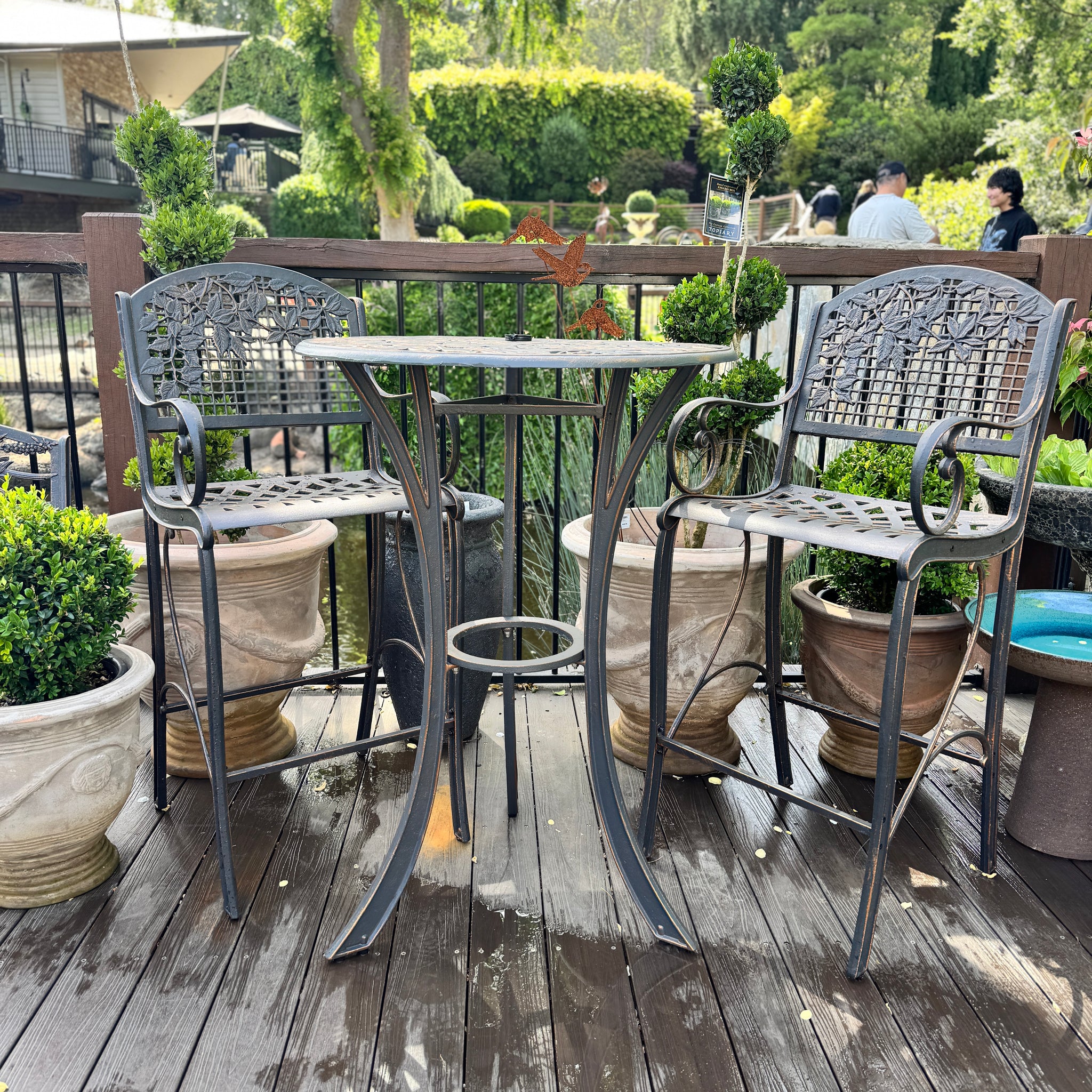 Cast Iron Pub Setting 3pc - Leaves