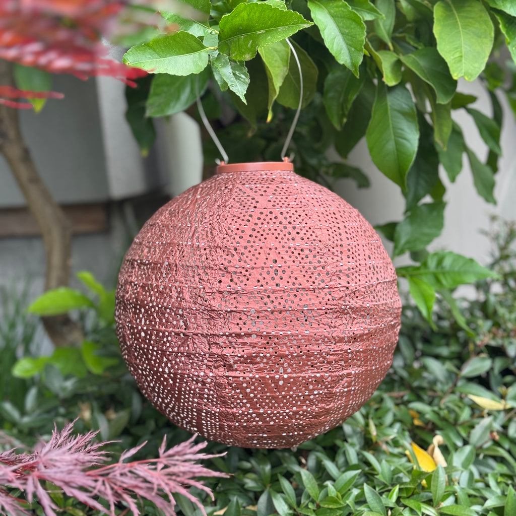 Solar Lantern Round 30cm - Copper