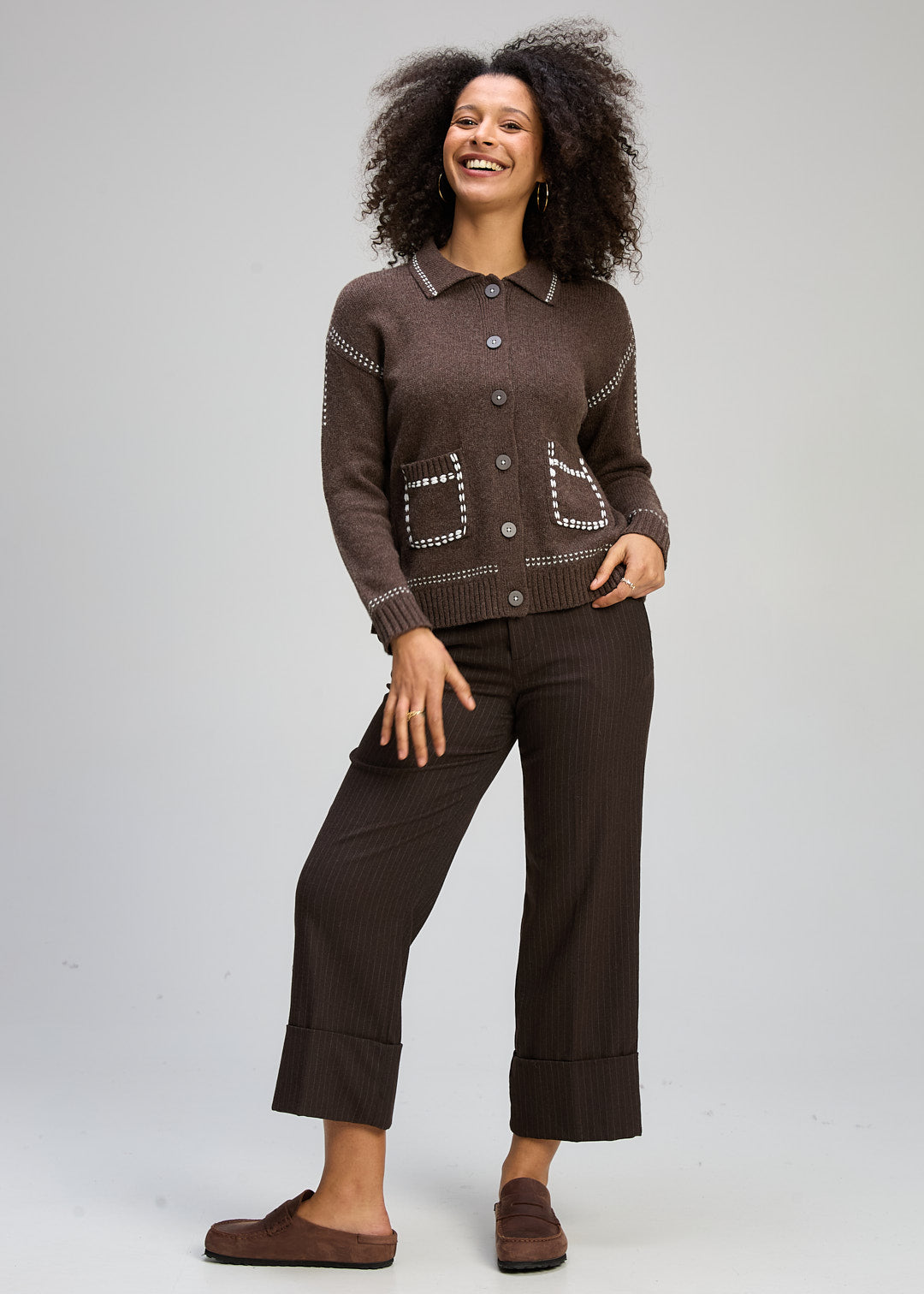 Tailored Cardi - Cocoa