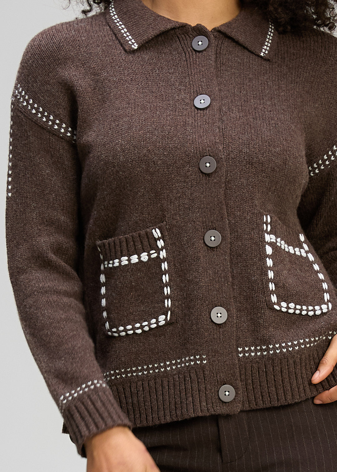 Tailored Cardi - Cocoa