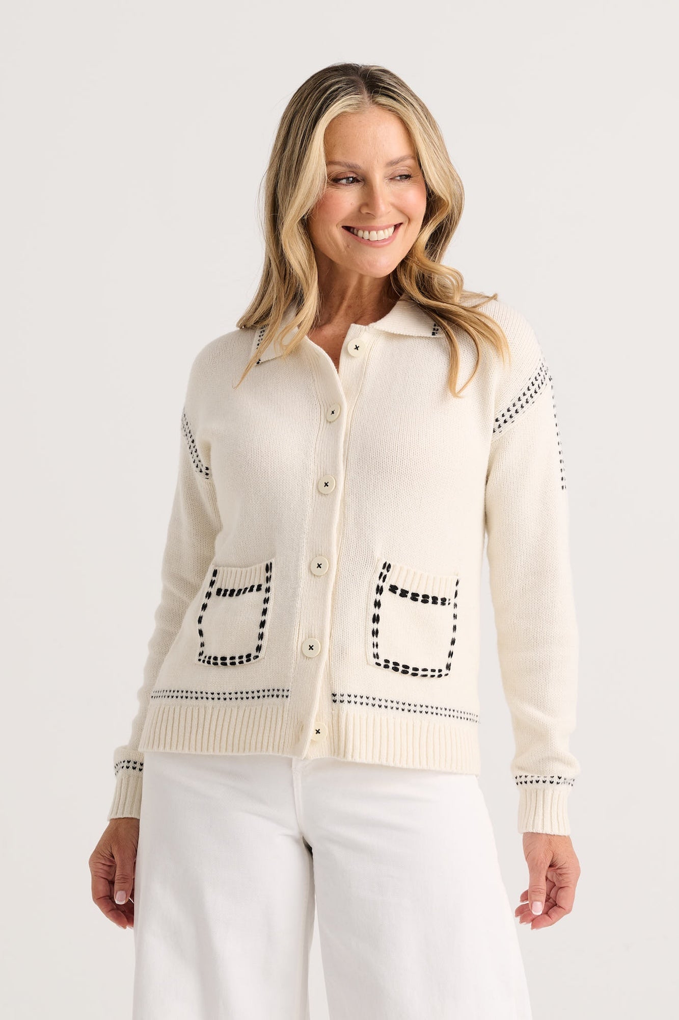 Tailored Cardi - Snow