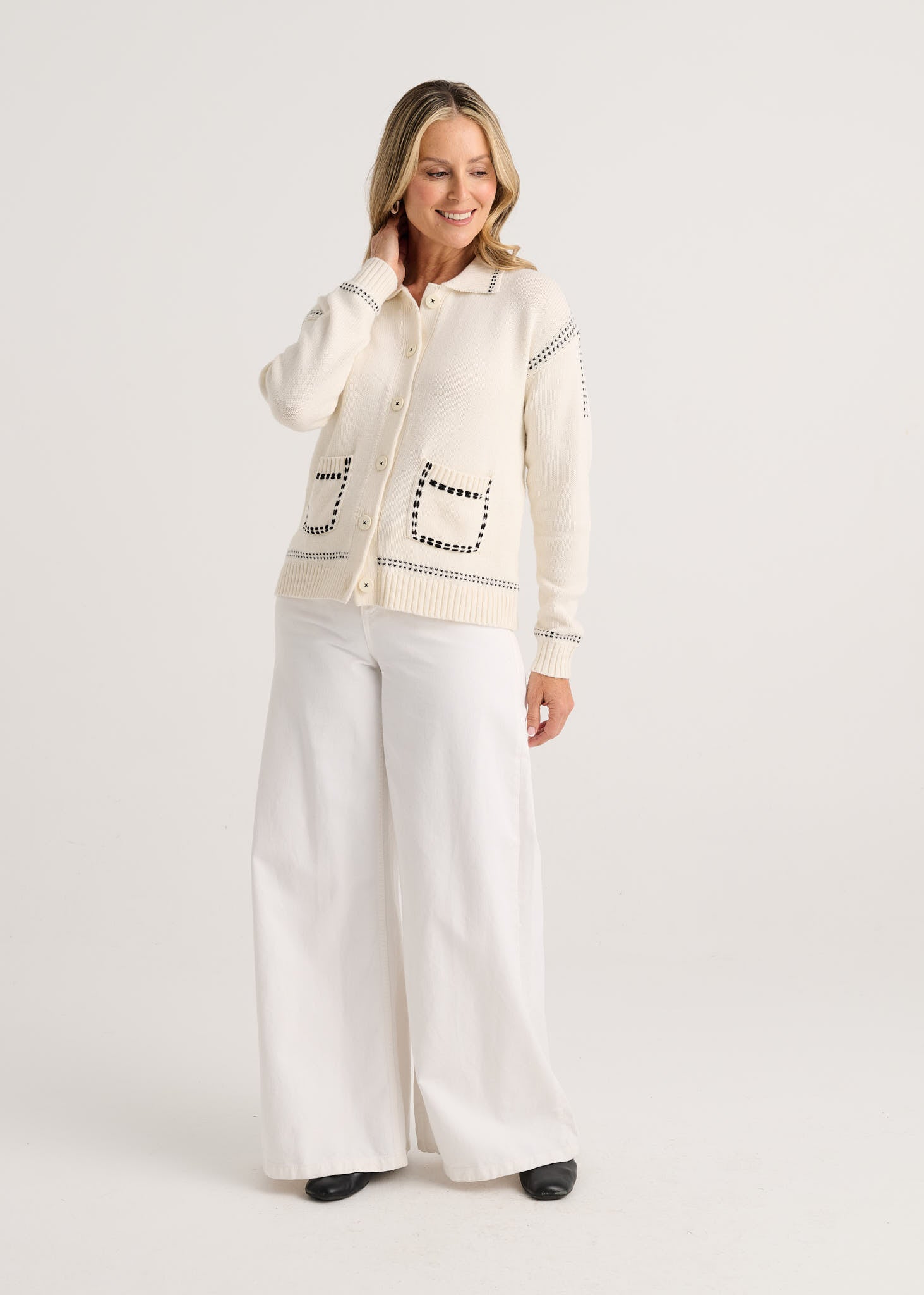 Tailored Cardi - Snow