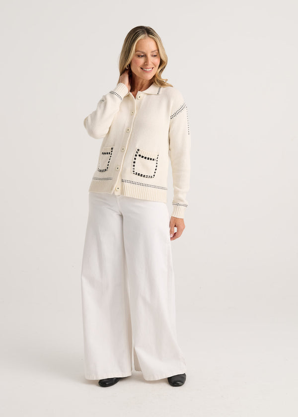 Tailored Cardi - Snow