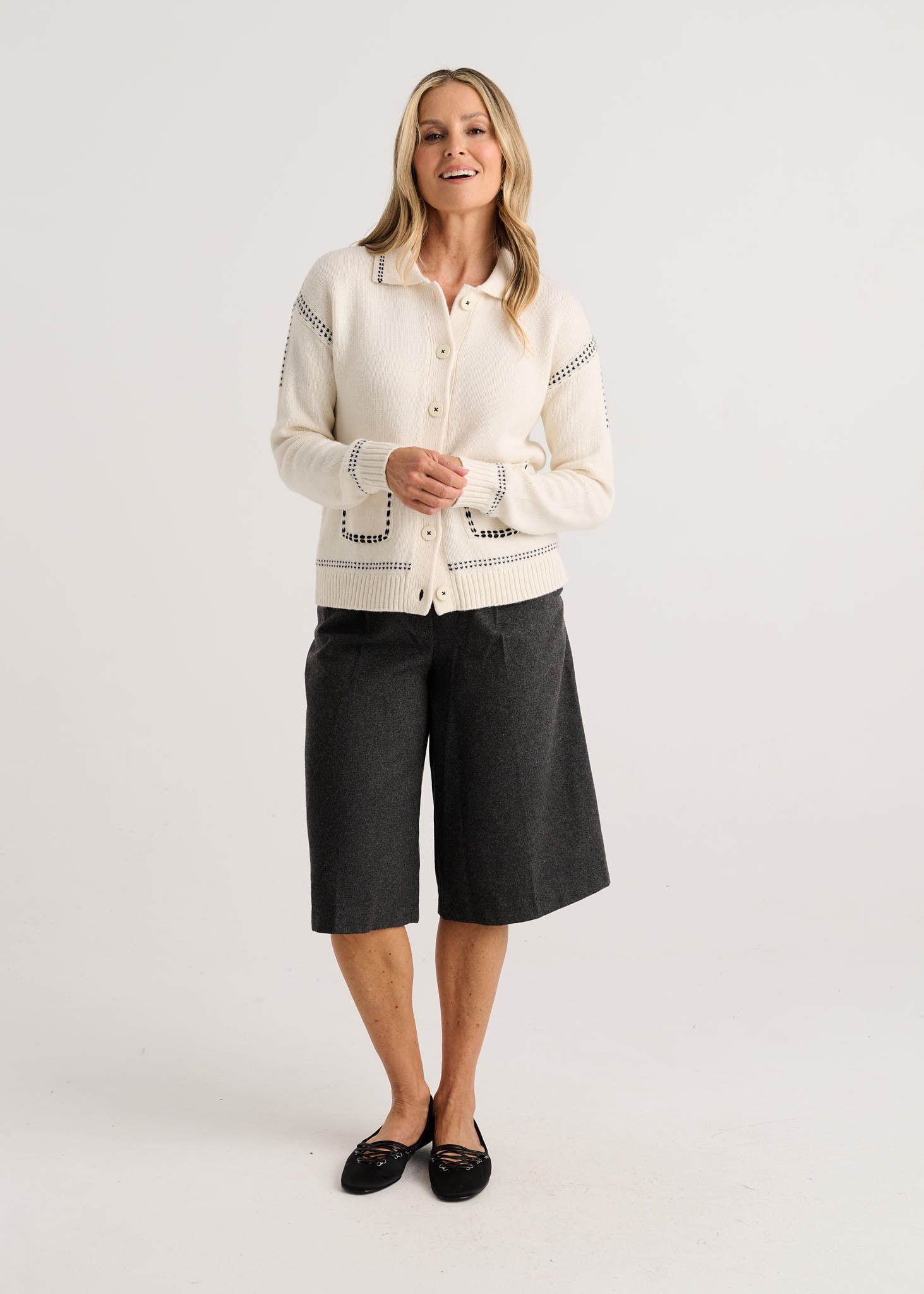 Tailored Cardi - Snow