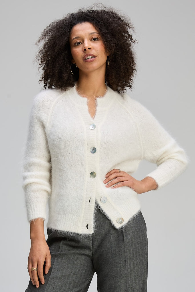 Alpaca Cardi - White