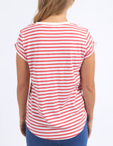 Signature Striped Tee - Crimson
