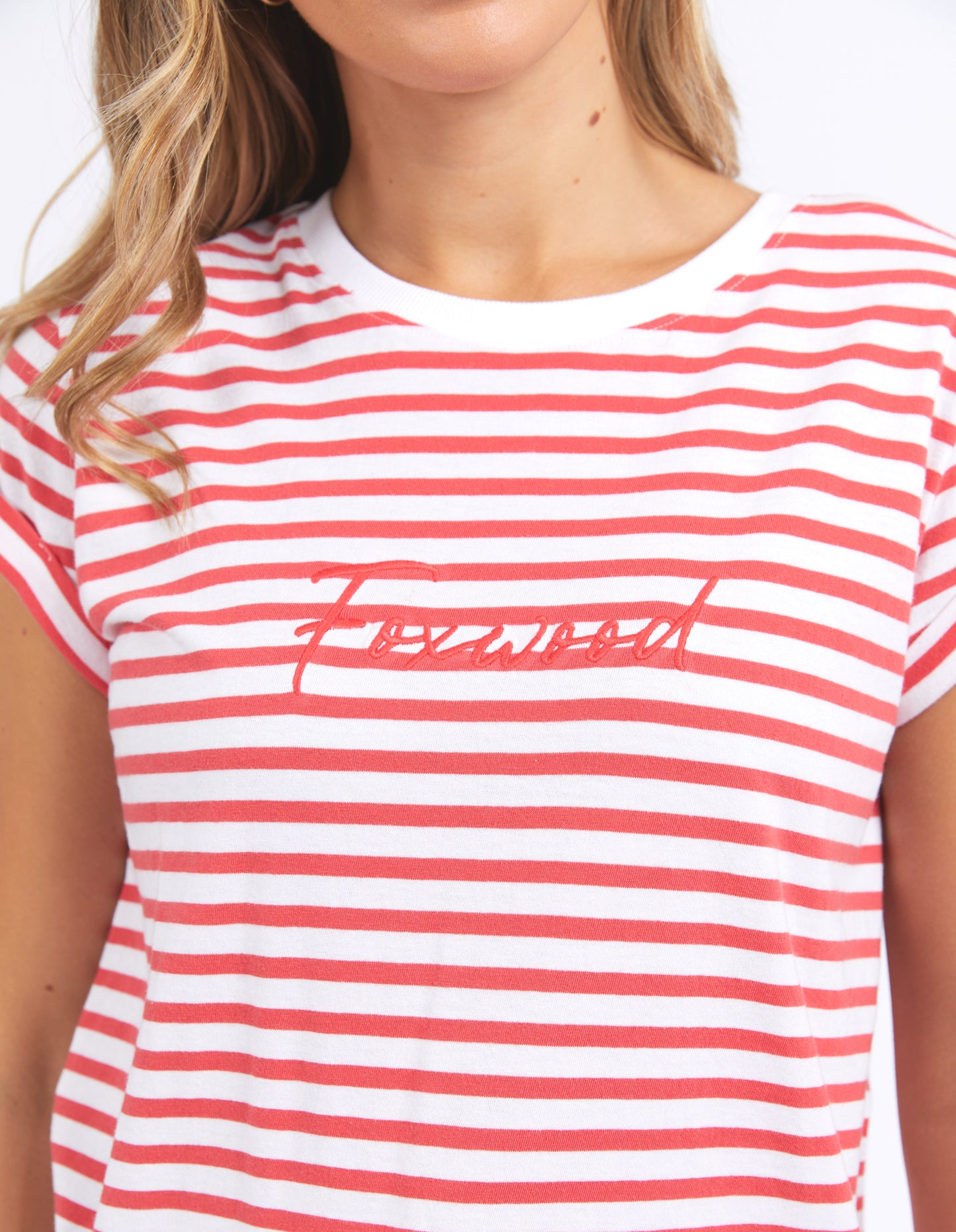 Signature Striped Tee - Crimson