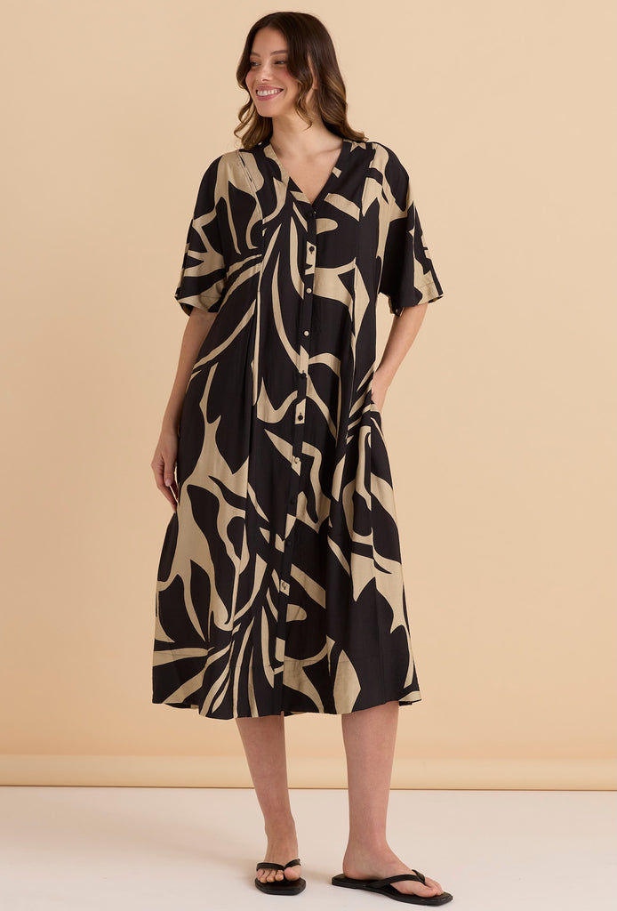 Camille Dress - Monochrome Floral