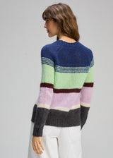 Kid Mohair Lines Crew - Lilac