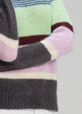 Kid Mohair Lines Crew - Lilac