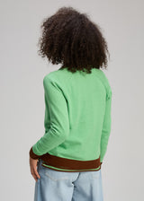 V Neck Cardi - Basil