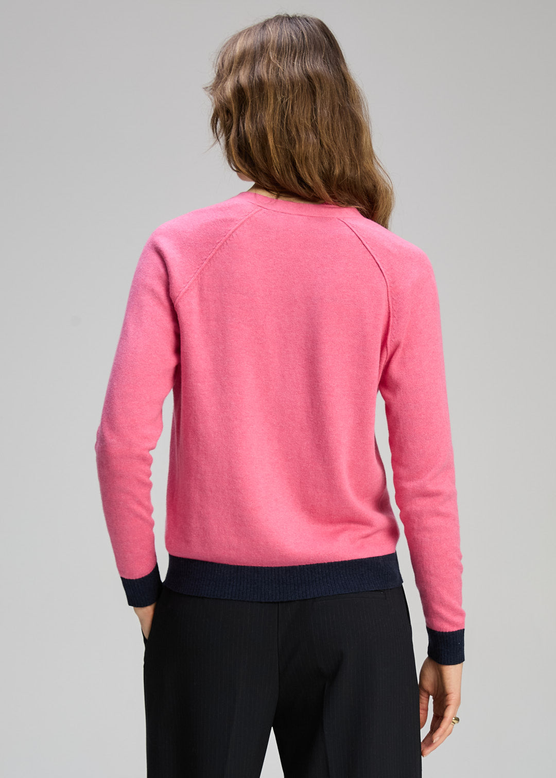 V Neck Cardi - Rhubarb